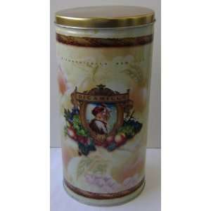  Decorative Cylinder Storage Tin Can   10 inches tall x 5 