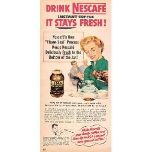  Nescafe Instant Coffee 1952 Original Vintage Advertisement 