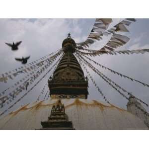 The Steeple of Bodhnath, the Largest Buddhist Temple in Nepal 