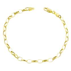 10k Yellow Gold Oval Rolo Charm Bracelet  