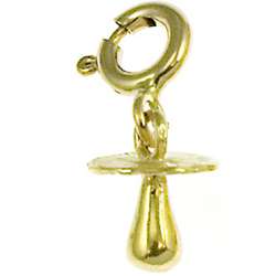 14k Yellow Gold Baby Pacifier Charm  