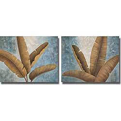 Jordan Gray Palm Fronds I and II Canvas Art Set  