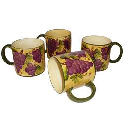 Sonoma Collection Hand painted 4 piece Coffee Mug Set  