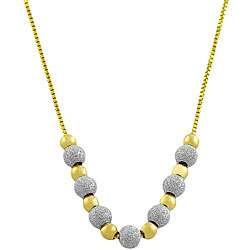 14k Two tone Gold Sparkle Bead Necklace  Overstock