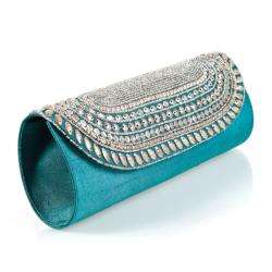 Hand embroidered Turquoise Beaded Handbag (India)  Overstock