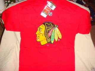 Chicago Blackhawks NHL Reebok T Shirt Jersey L #55 Red  