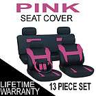 13pc set pink black auto car seat covers free steering