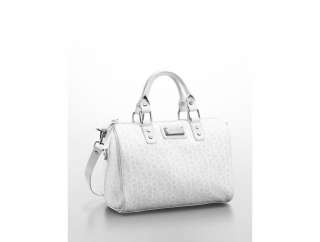 calvin klein womens ck coated logo satchel bag  