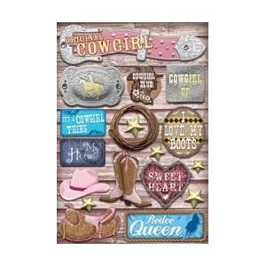  Cowgirl Cardstock Stickers 5.5X9