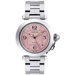 Cartier Pasha Pink Dial Stainless Steel Automatic Watch   