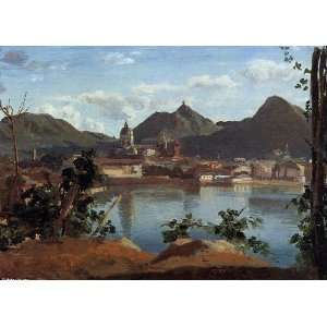     Jean Baptiste Corot   24 x 18 inches   The Town and Lake Como