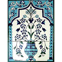 Moroccan style Floral Pot 6 tile Ceramic Mosaic  Overstock