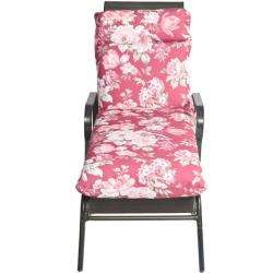   Floral Outdoor Mauve/ Red Chaise Lounge Chair Cushion  