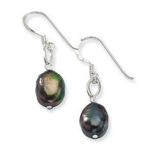   : Sterling Silver Peacock Freshwater Cultured Pearl Earrings: Jewelry