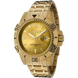 by Invicta Mens Gold Dial 18k Goldplated Stainless Steel Watch 