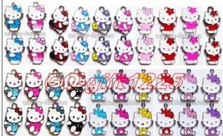 100 Pcs hello kitty Lovely Charm Metal Pendant jewelry Make, they 