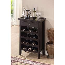 Atlanta Dark Brown Wood Modern Wine Cabinet  