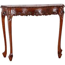 Shangri La Hand Carved Wood Console Table  Overstock