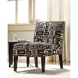 Contemporary Grey and Black Print Lounge Chair  