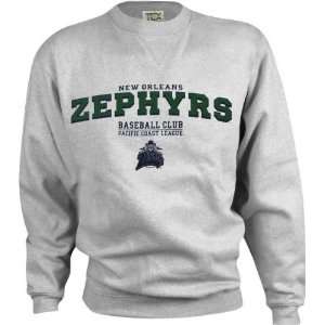 New Orleans Zephyrs Perennial Grey Baseball Club Crewneck Sweatshirt 