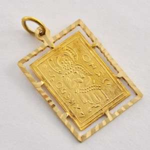 14K Religious Pendant made in Antique Greek Old Coin Motif  