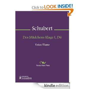 Des Maedchens Klage I, D6 Sheet Music Franz Schubert  