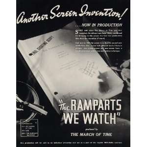  1939 Ad Ramparts We Watch March of Time Shooting Script 