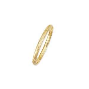   Gold Woven Diamond Cut Bangle Bracelet: 7in long 7.62mm wide 6.6 grams