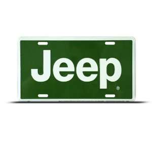  Jeep Green Metal Novelty Car Auto License Plate Wall Sign 