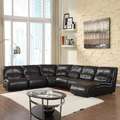 Camden Dark Brown Italian Leather Reclining Sectional Sofa   