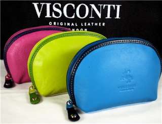 soft leather coin purse cosmetic bag visconti bnwt