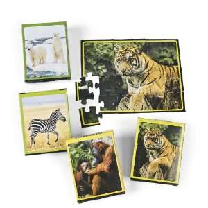  Cardboard Wildlife Animal Puzzles (1 dz): Toys & Games