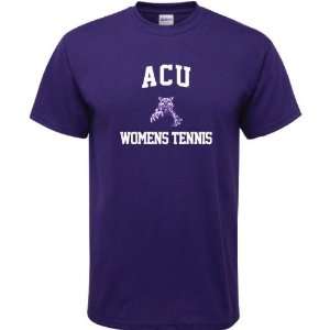 Abilene Christian Wildcats Purple Womens Tennis Arch T Shirt  
