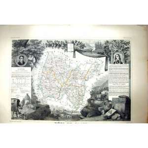  French Antique Map C1845 De LAin France Bourg Claude 