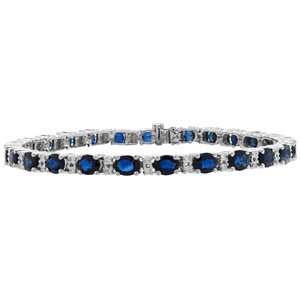   : 12.35 Carat 18kt White Gold Sapphire and Diamond Bracelet: Jewelry
