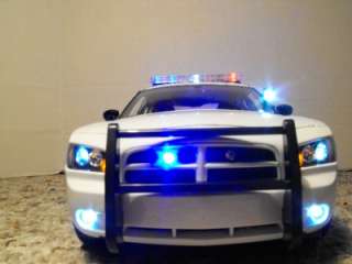 18 White Blank Police Dodge Charger Lights Custom Car  