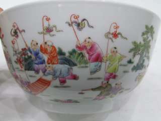FINE CHINESE 18th FAMILLE ROSE PORCELAIN PEOPLE BOWL  