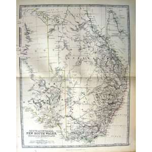   ANTIQUE MAP 1888 AUSTRALIA VICTORIA QUEENSLAND