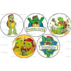 Set of 5 FRANKLIN Pinback Buttons 1.25 Pins TURTLE Paulette Bourgeois