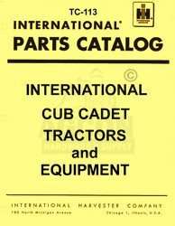 IH Cub Cadet 70 71 100 102 & Equipment Parts Manual  