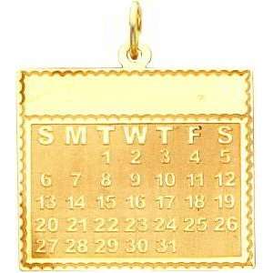  14K Gold Tuesday the First Day Calendar Pendant Jewelry