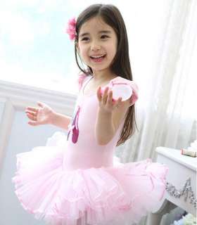 Pink Ballet Dance Fairy Costume Tutu Girl Dress SZ 3 8Y  