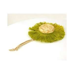  Straw Dog Hat with Citrus Green Raffia Trim (Small 