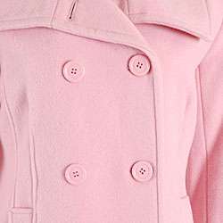 Black Rivet Womens Pink Button front Wool Peacoat  Overstock