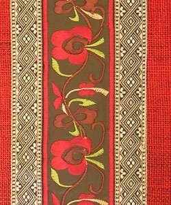Hand woven Silk and Linen Red Table Runner  