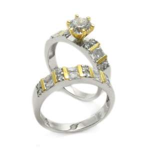 Gorgeous Sterling Silver 2.7 Ct. CZ Engagement Ring Set  