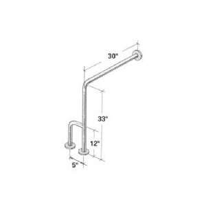  Wall To Floor Stainless Steel Grab Bar with Outrigger 