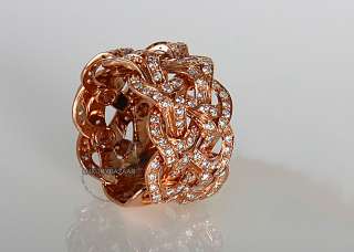 18K Rose Gold Versace Atelier Collection Diamond Weave Ring  