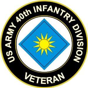  US Army Veteran 40th Infantry Division Sticker Decal 3.8 