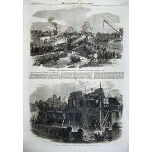  Railway Accident London Railway 1866 Ruins Houses Hull 